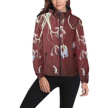 Burgundy Castle Tulips Unisex Windbreaker