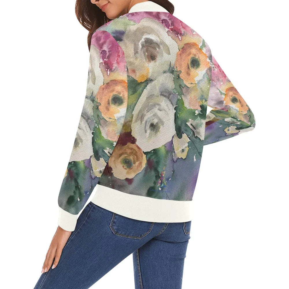 My Roses Allover-Print-Bomberjacke für Damen