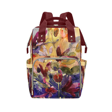 Winter Cyclamen Multi-Function Backpack/Diaper Bag