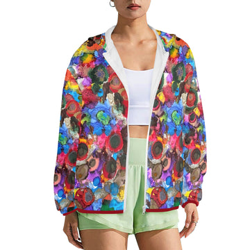 Cosmic Blooms Women's Lightweight Sun Protection Hoodie