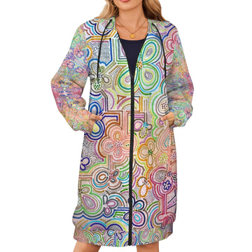 Summer Thrills Mega Women's Long Hooded Coat