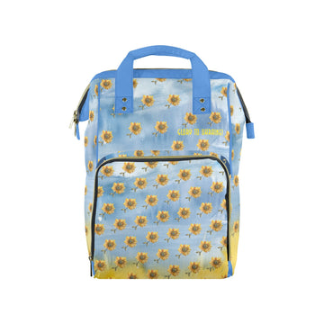 Support Ukraine Sunflowers Multi-Function Travel Diaper Bag-Large