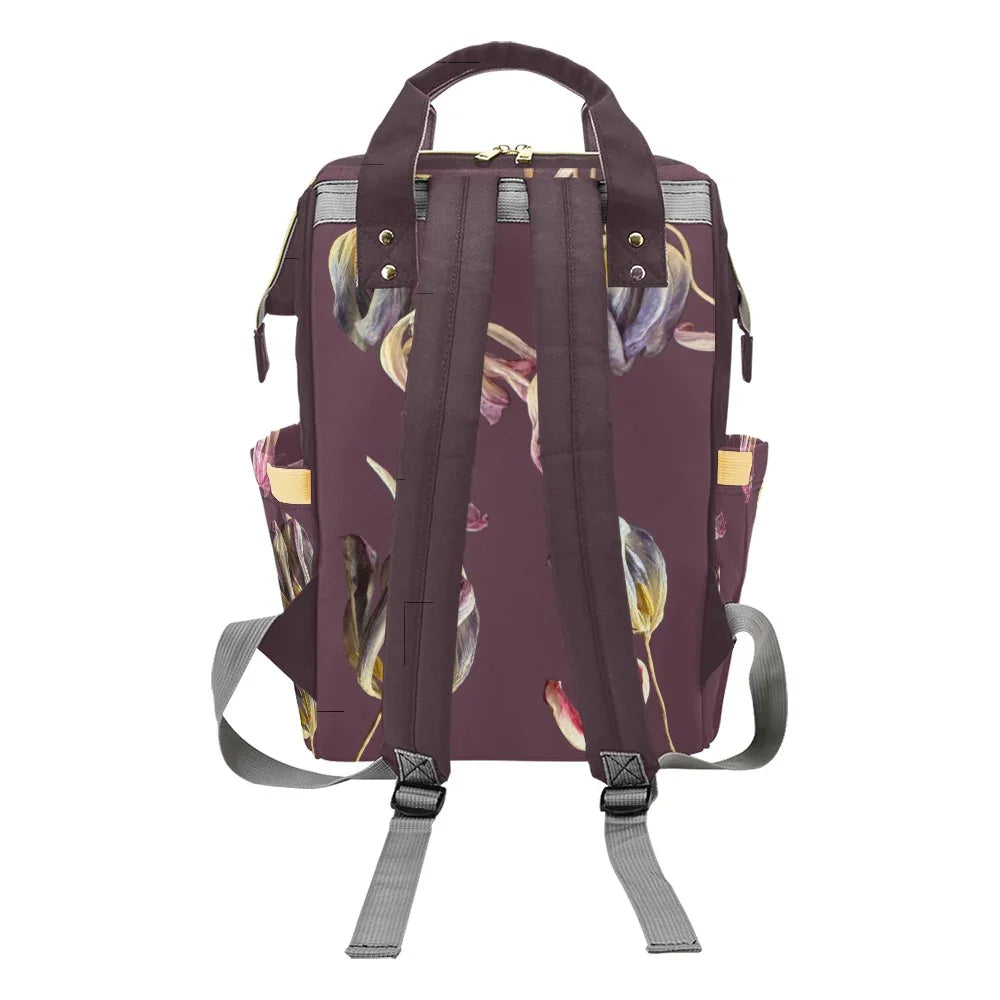 Tulip Mauve Wine Multi-Function Backpack