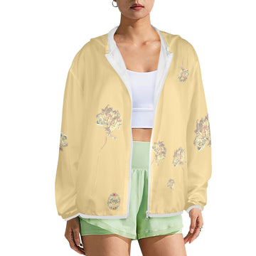Single Tulip Wheat Women's Lightweight Sun Protection Hoodie