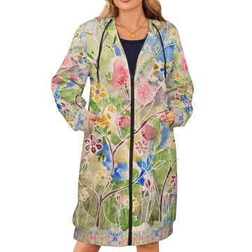 Spring Vibes Women's Long Hooded Coat