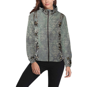 Flower Power Damaskus Green Unisex All Over Print Windbreaker (Model H23)