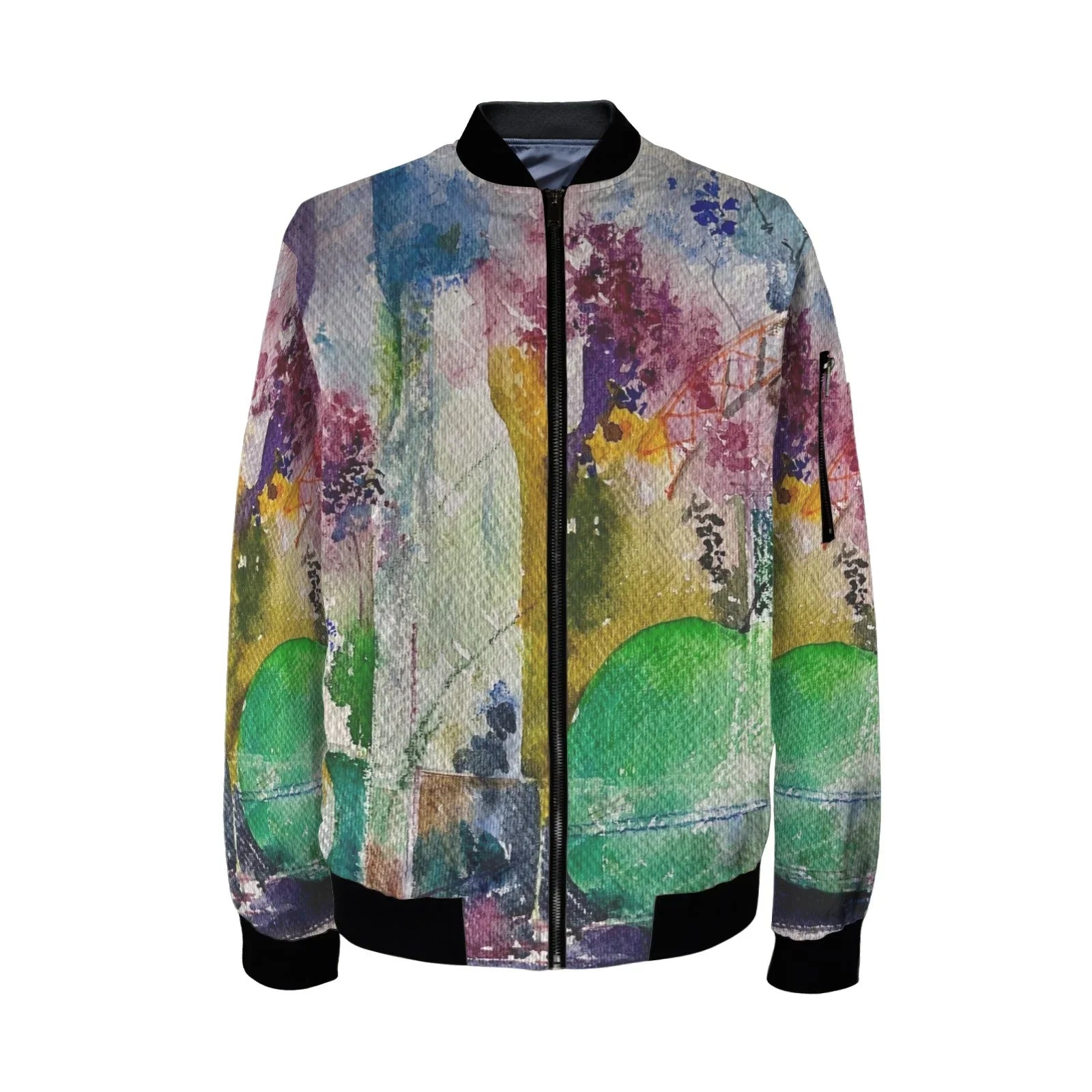 Abstract Bridge Tall Ladies Bomber Jacket - Lana Art Sweden