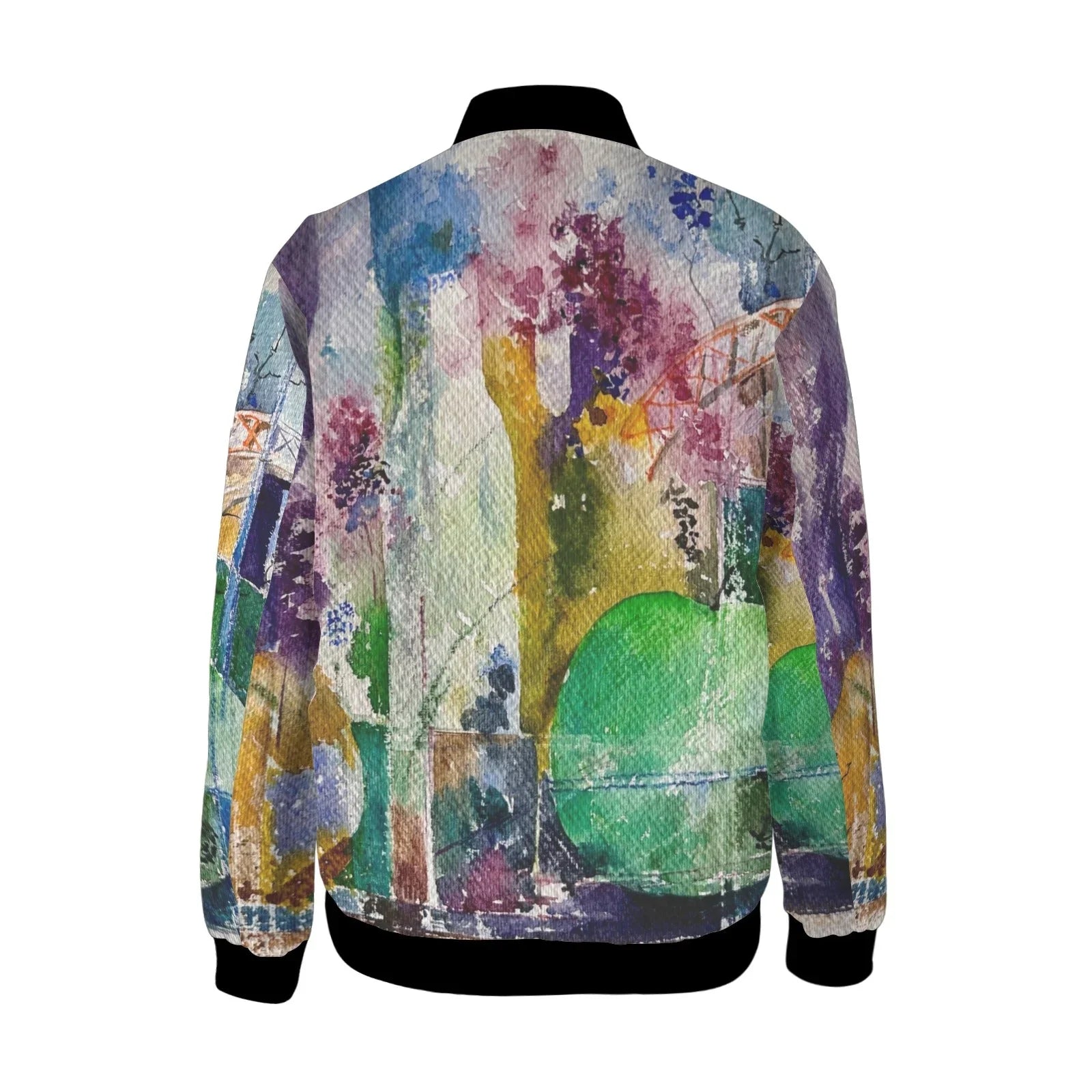 Abstract Bridge Tall Ladies Bomber Jacket - Lana Art Sweden