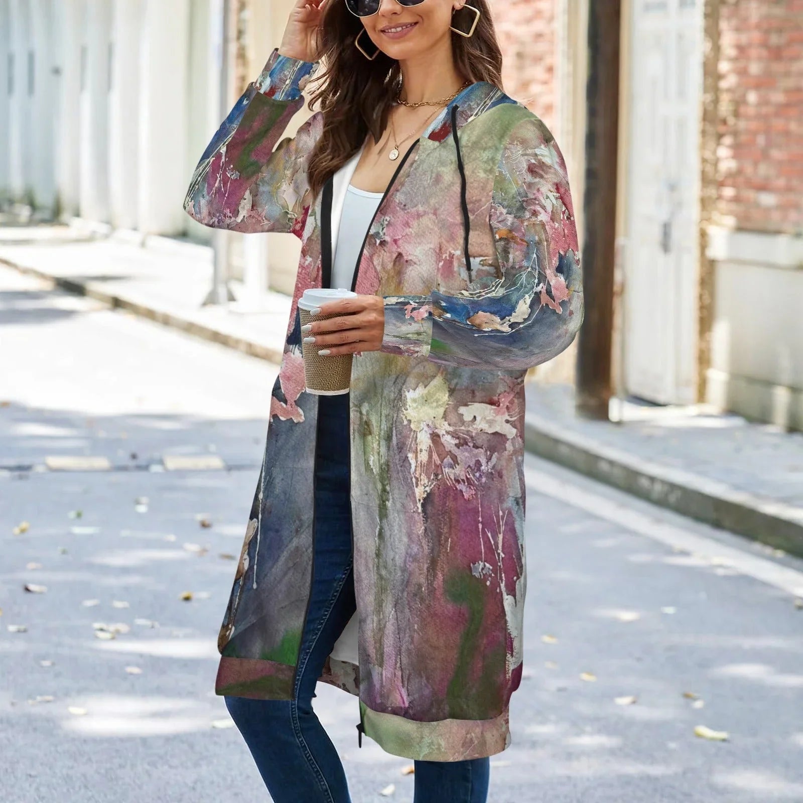 Anya's Garden Women's Long Hooded Jacket - Lana Art Sweden