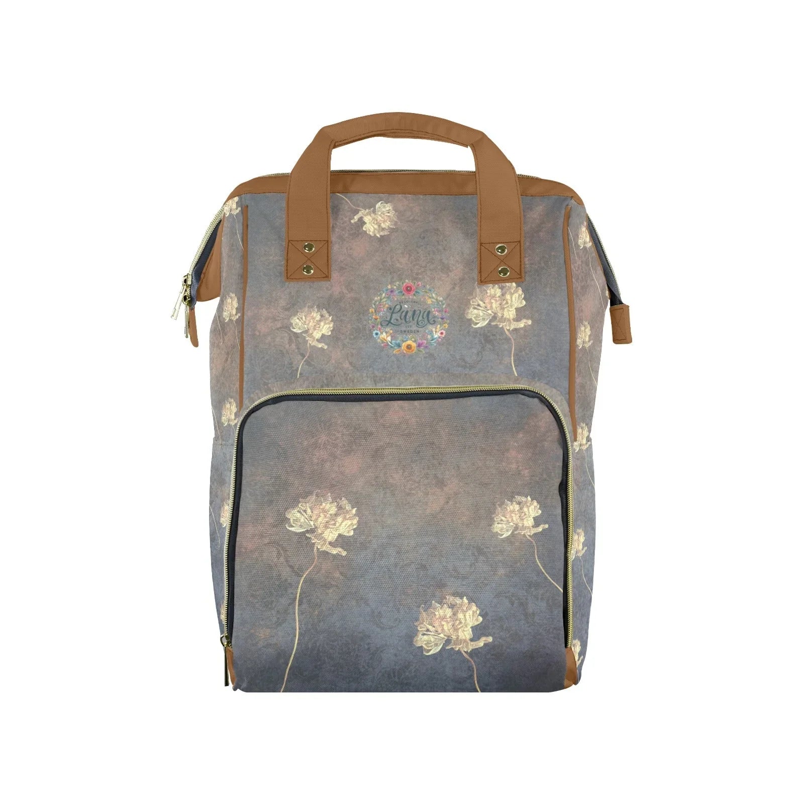 Damaskus Tulip Terracotta Multi - Function Travel Diaper Bag - Large - Lana Art Sweden