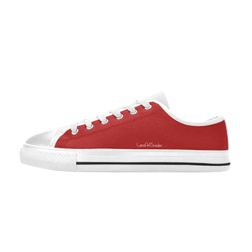 Einfarbige rote und violette klassische Herren-Canvas-Schuhe (Modell 018)