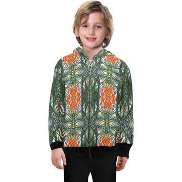 Pampa Grass Mega Big Boys' Zip Up Hoodie (H58)