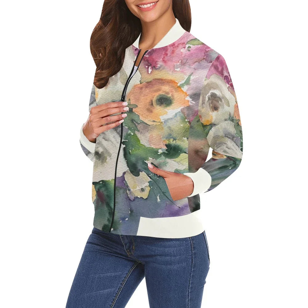 My Roses Allover-Print-Bomberjacke für Damen