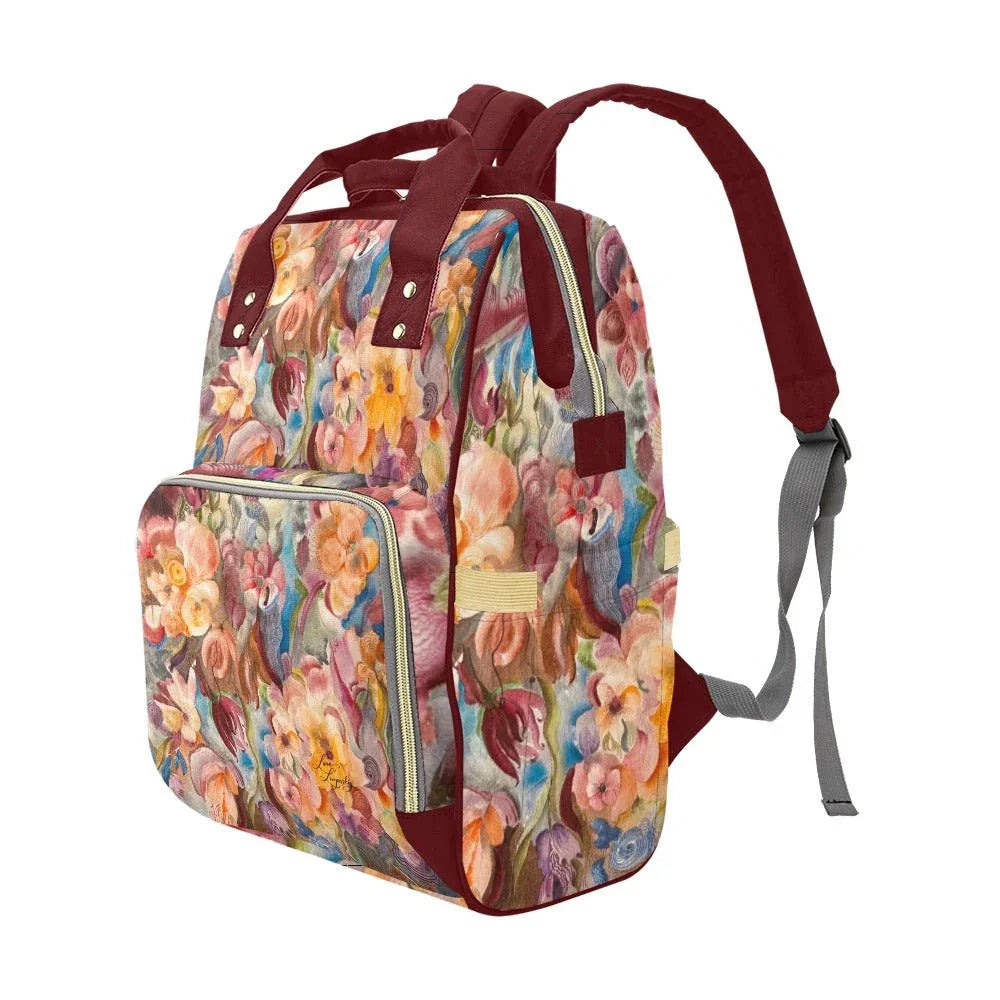 Fall Fiesta Mauve Wine Multi - Function Backpack - Lana Art Sweden