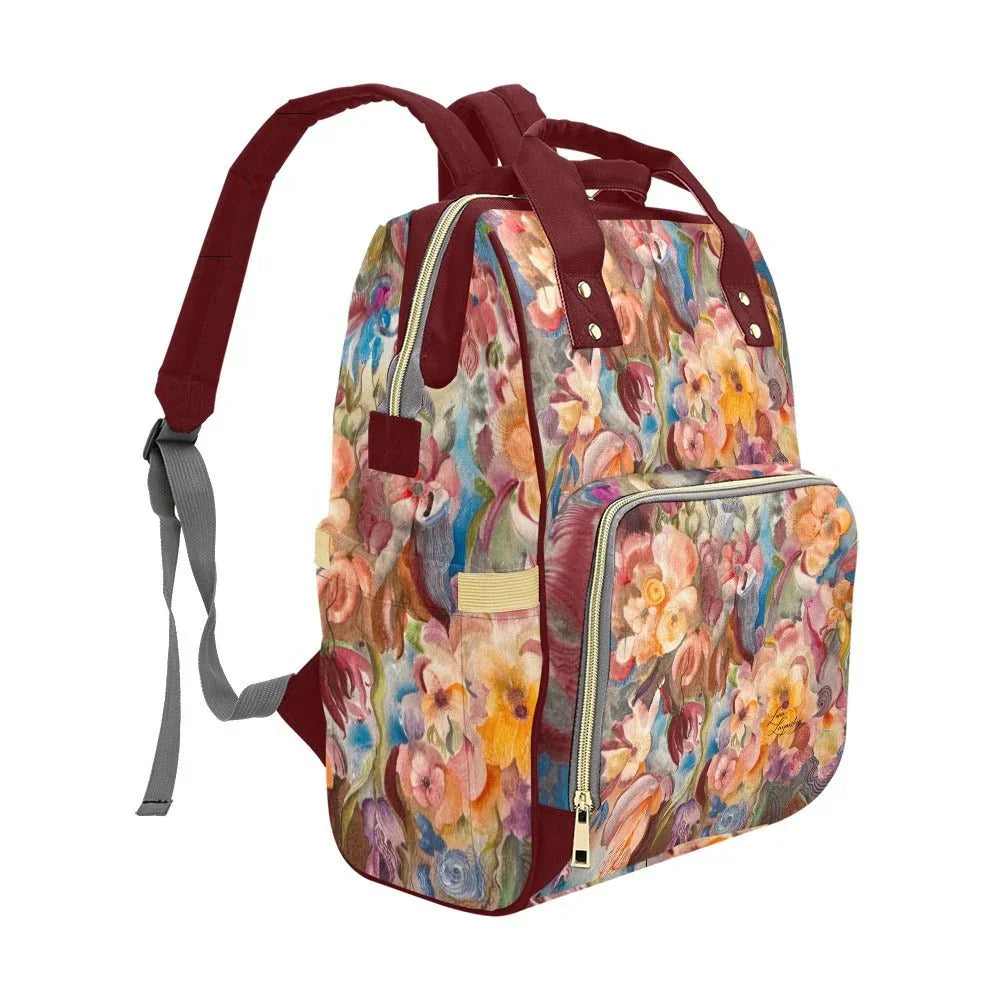 Fall Fiesta Mauve Wine Multi - Function Backpack - Lana Art Sweden