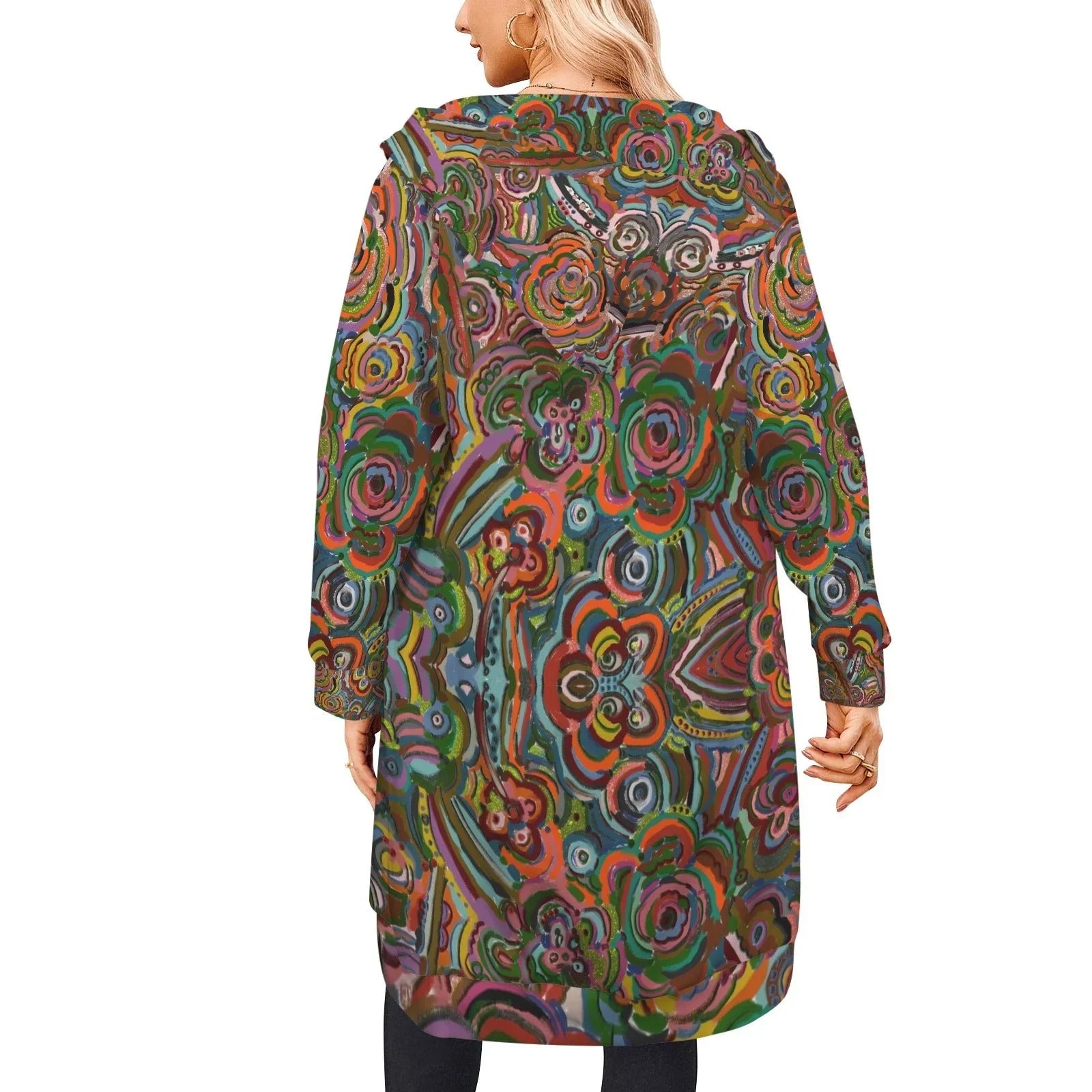 Fall Fiesta Women's Long Hooded Jacket - Lana Art Sweden