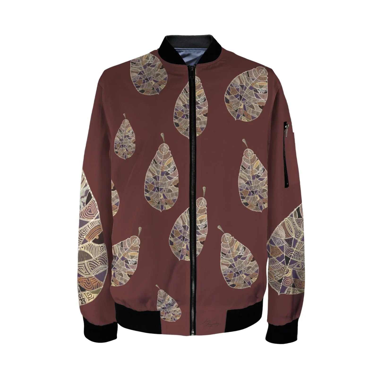 Fantasy Leaf Cherrry Tall Ladies Bomber Jacket - Lana Art Sweden