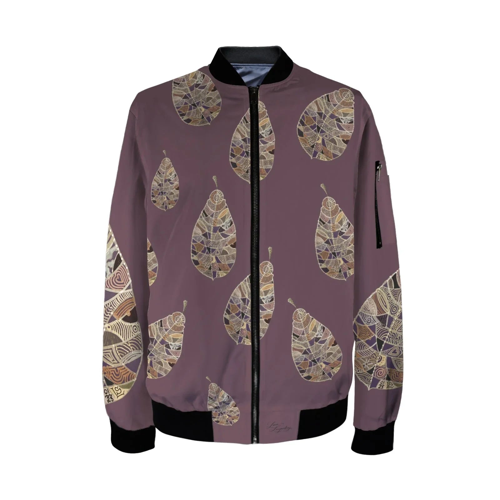 Fantasy Leaf Dusk Tall Ladies Bomber Jacket - Lana Art Sweden
