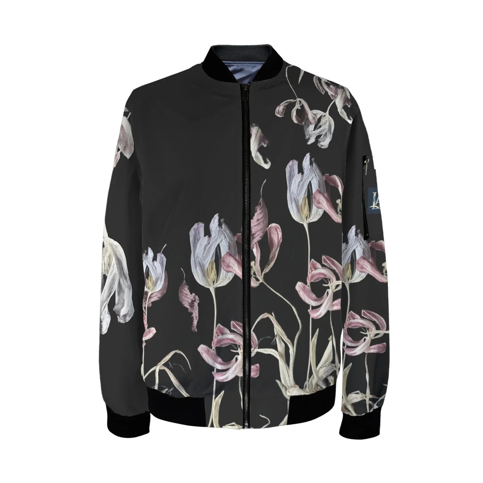 Four Tulips Drama Tall Ladies Bomber Jacket - Lana Art Sweden