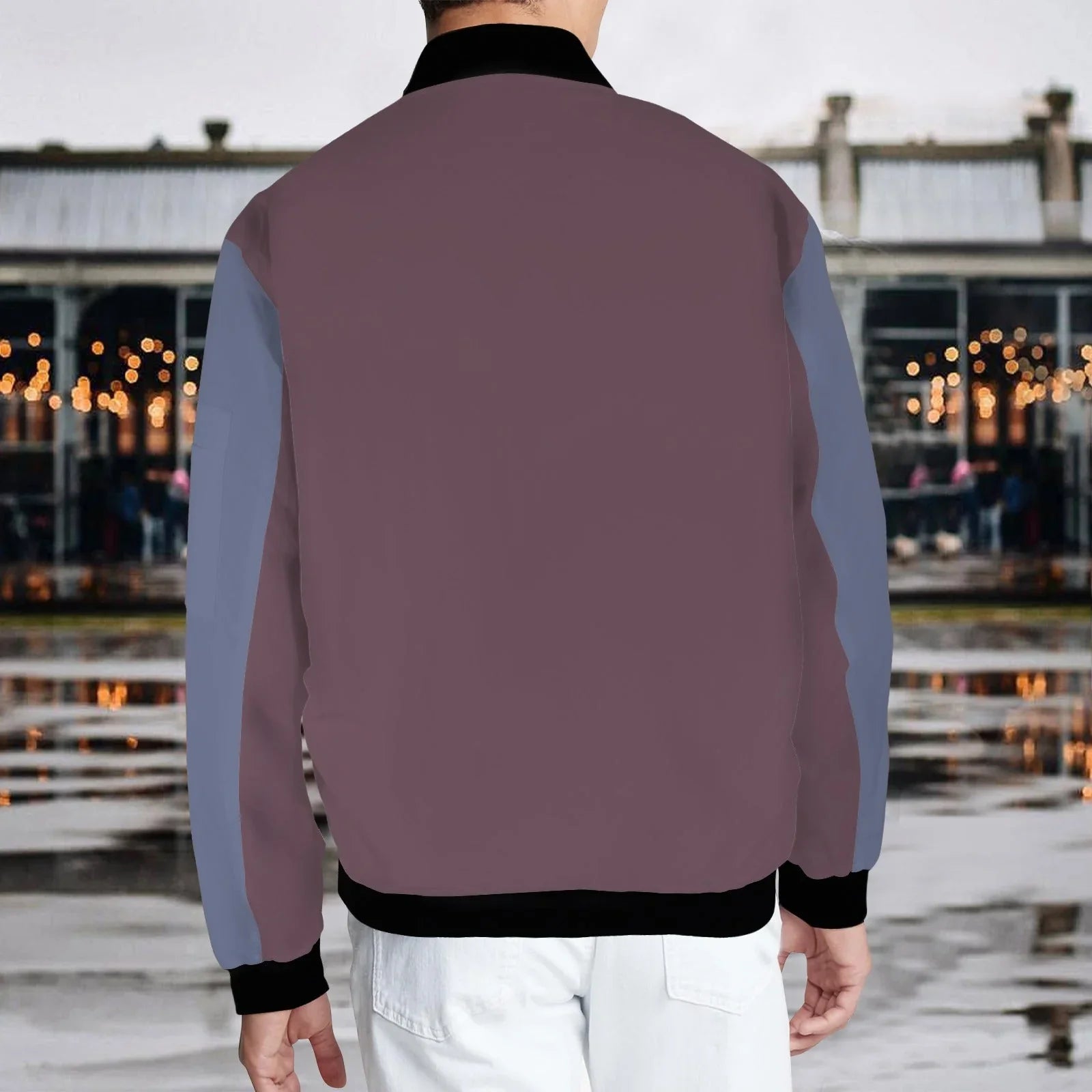 Future Dusk Cherry Lacquer Men's Bomber Jacket - Lana Art Sweden