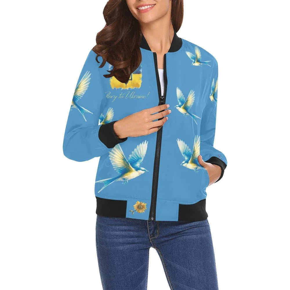 Glory to Ukraine for Pani Bomber Jacket for Women - Lana Art Sweden
