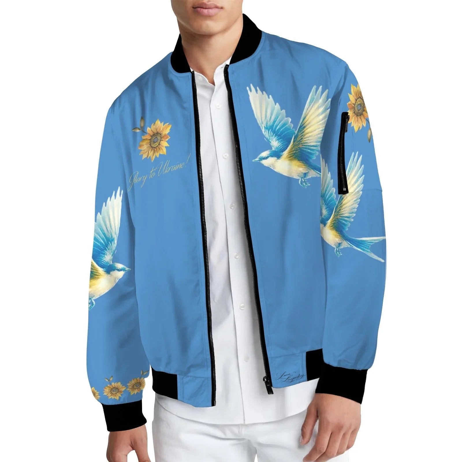 Glory to Ukraine Freedom Men's Bomber Jacket - Lana Art Sweden
