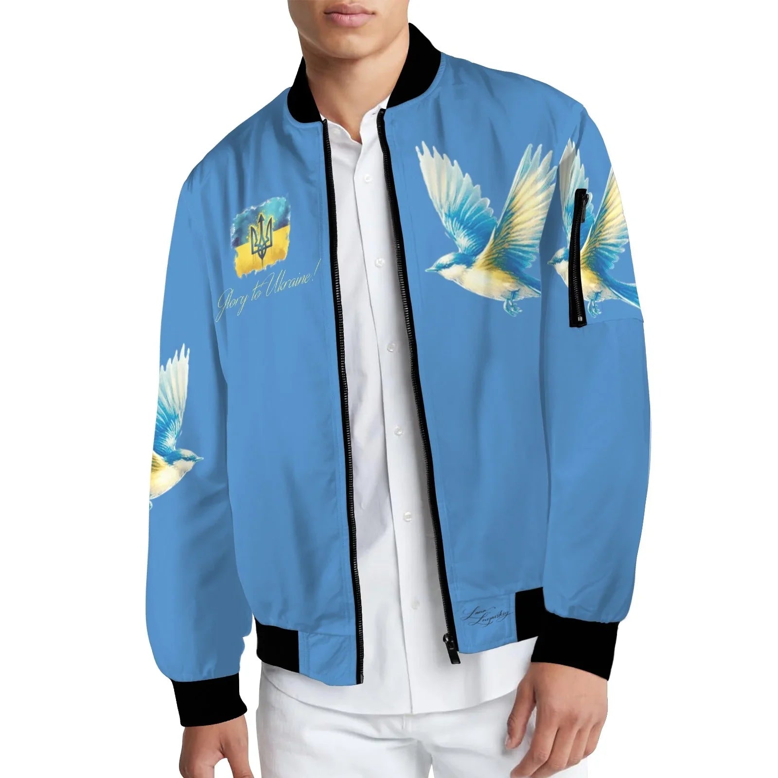Glory to Ukraine Lastivka Men's Bomber Jacket - Lana Art Sweden