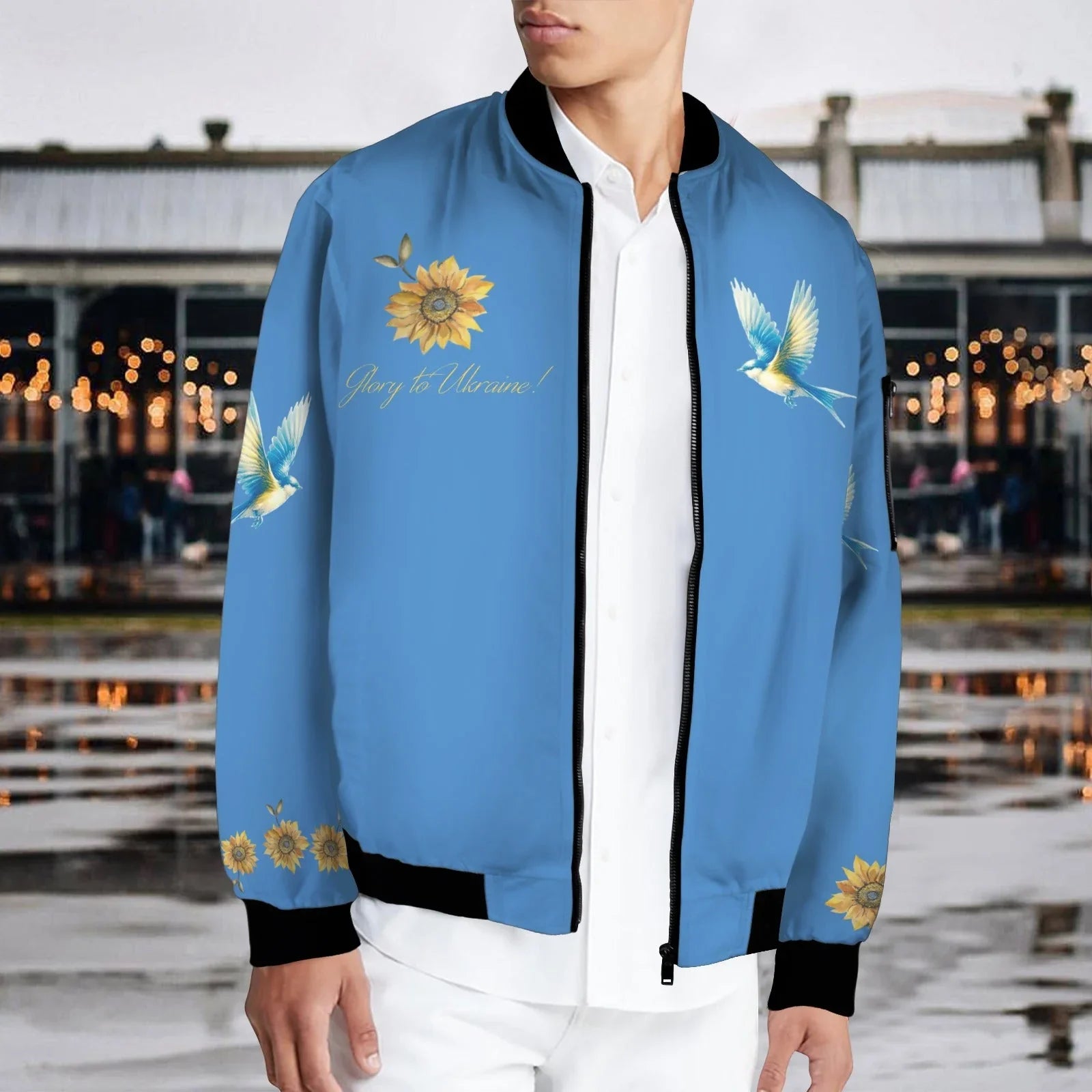 Glory to Ukraine Men's Bomber Jacket - Lana Art Sweden