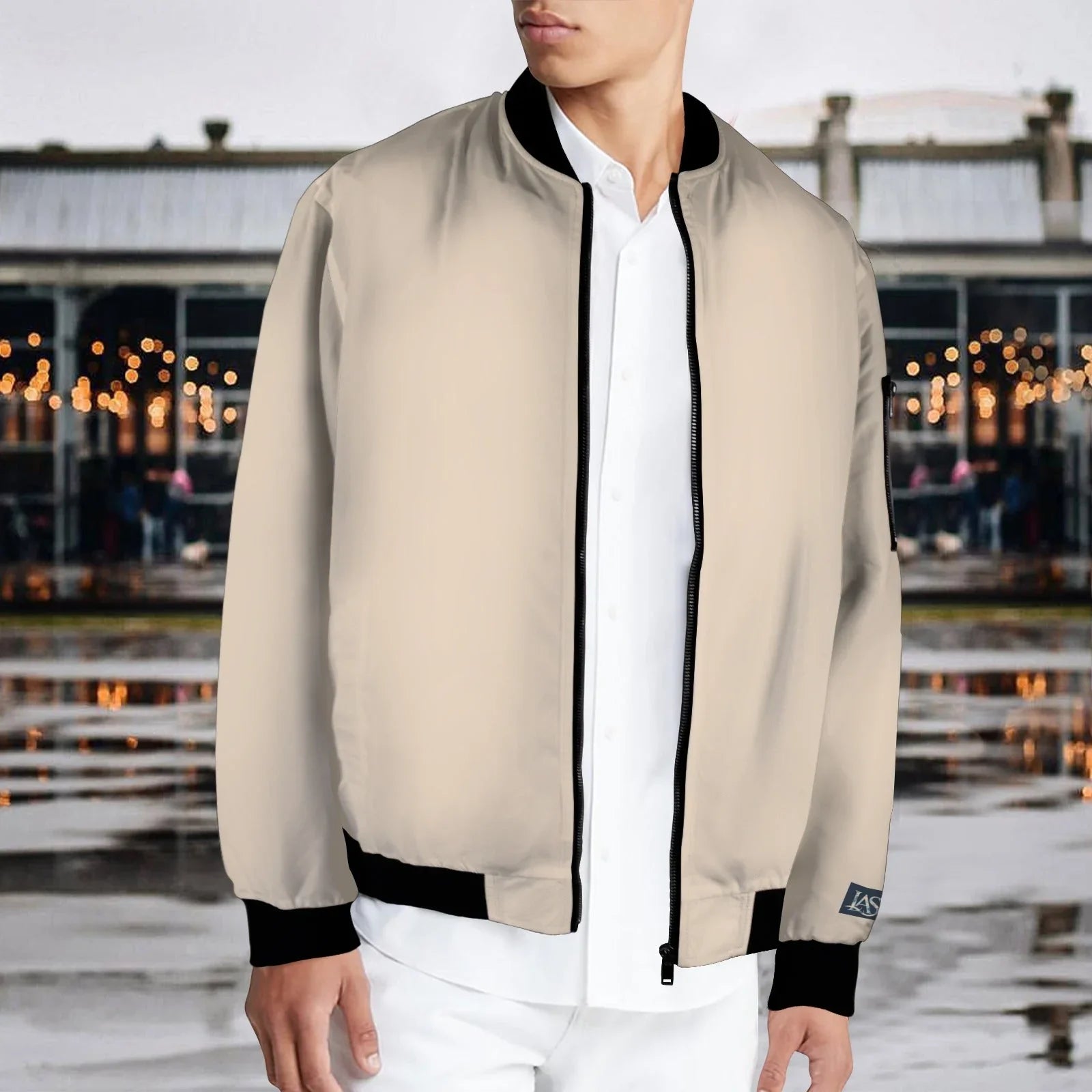 Ivory Sage Men's Bomber Jacket - Lana Art Sweden