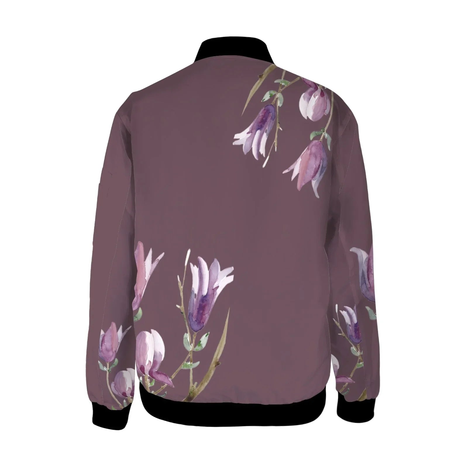 Magnolia Cherry Lacquer Tall Ladies Bomber Jacket - Lana Art Sweden