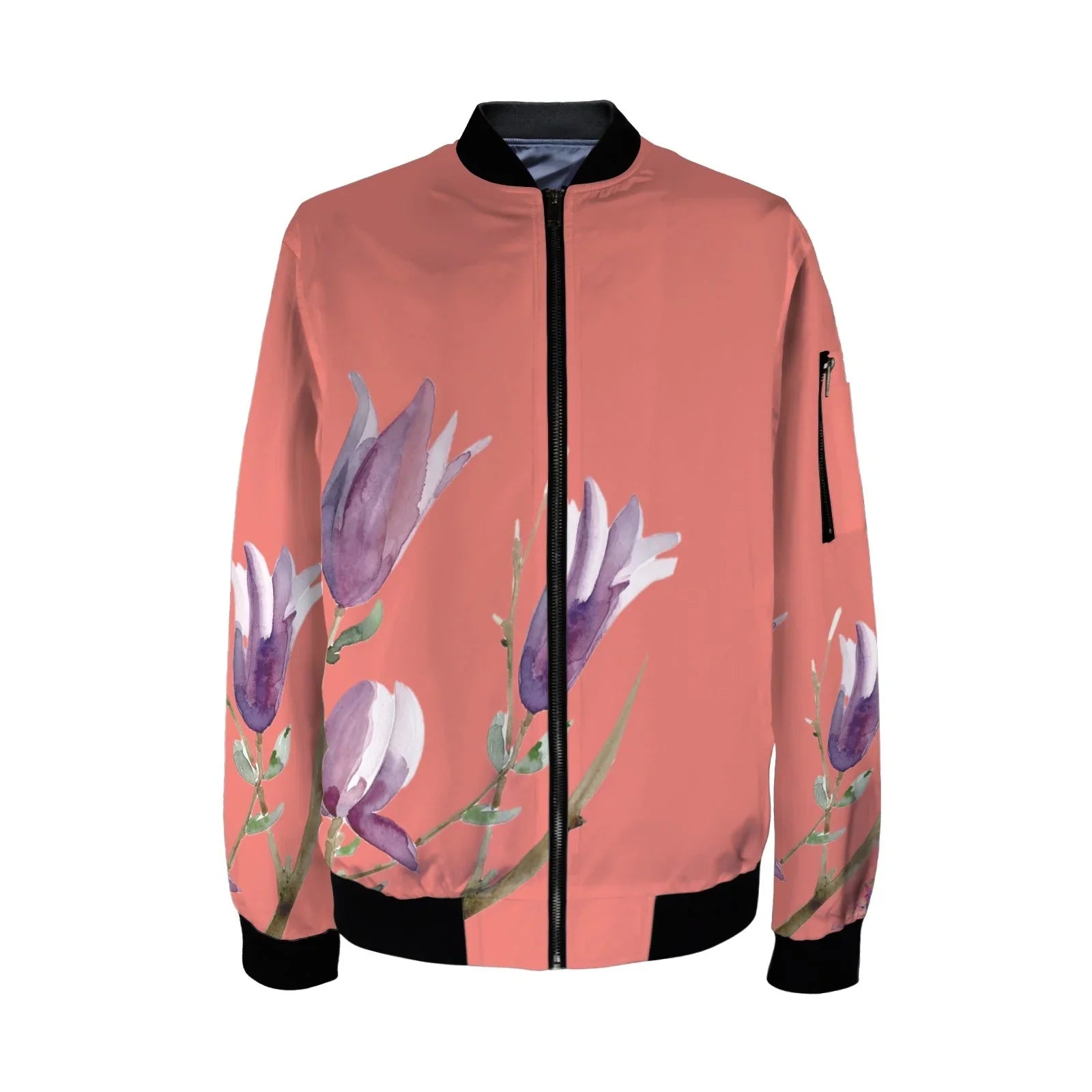 Magnolia Neon Flare Tall Ladies Bomber Jacket - Lana Art Sweden