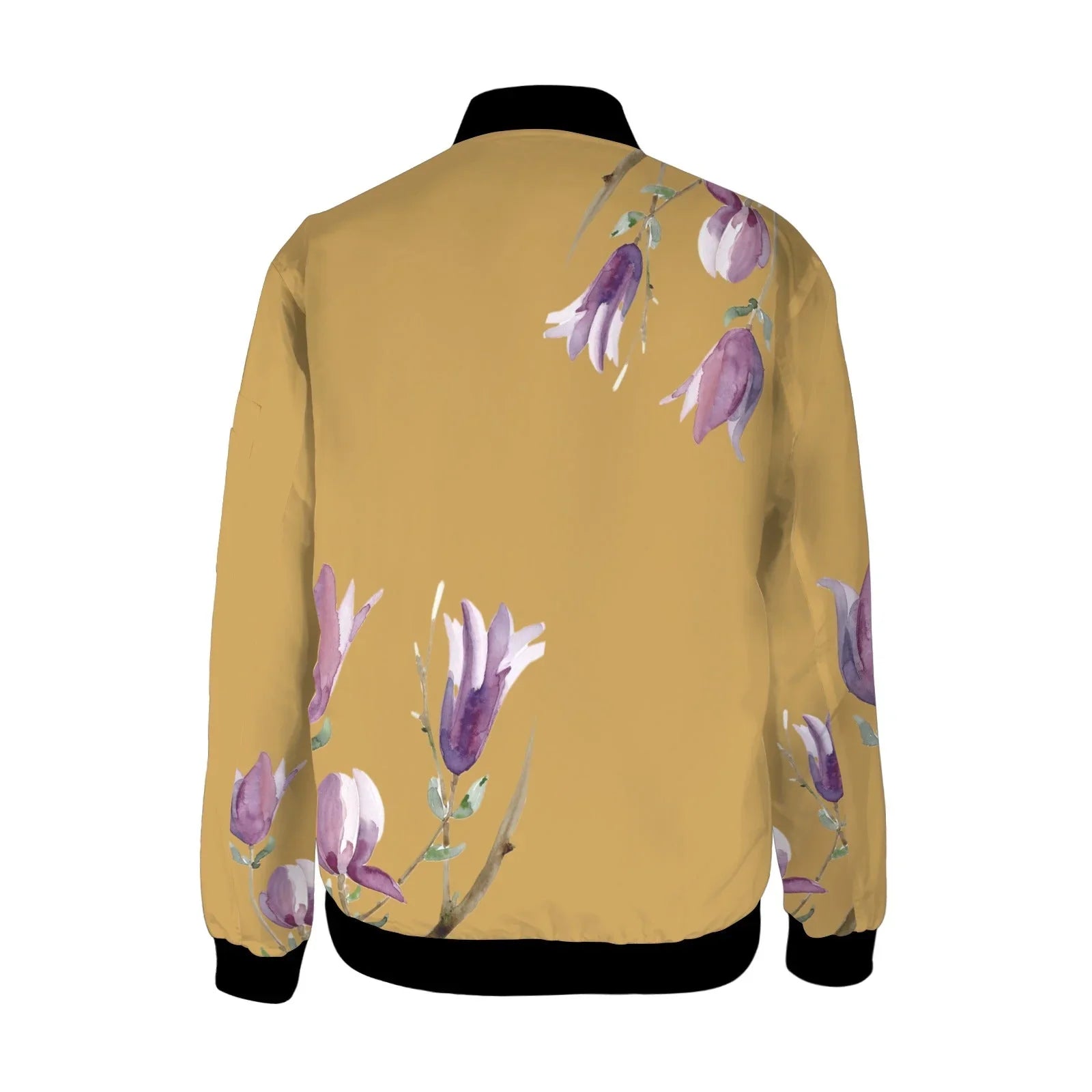 Magnolia Ochre Tall Ladies Bomber Jacket - Lana Art Sweden