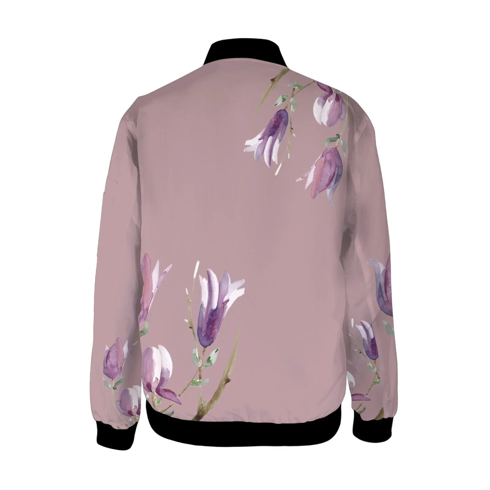 Magnolia Old Rose Tall Ladies Bomber Jacket - Lana Art Sweden