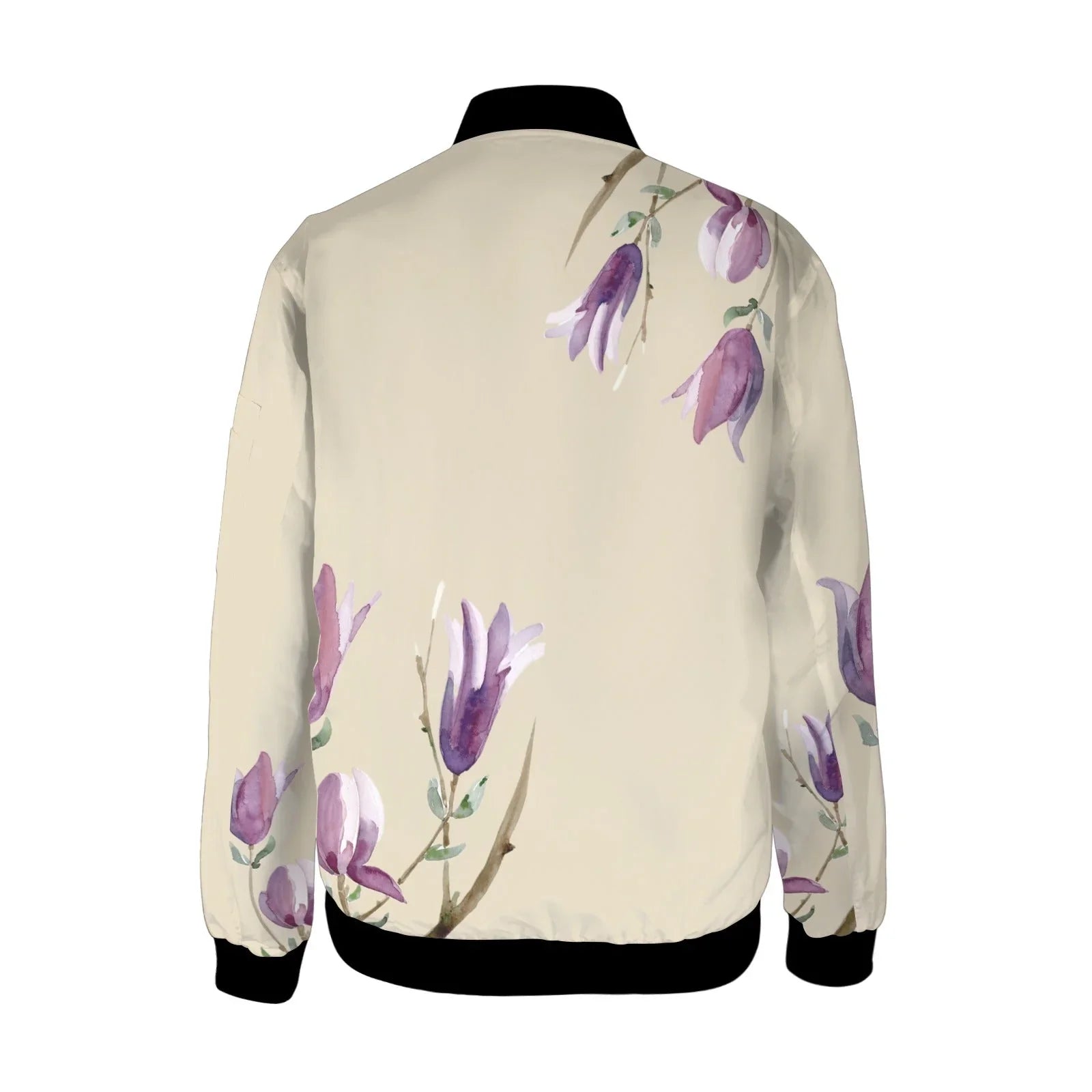 Magnolia Pear Sorbet Tall Ladies Bomber Jacket - Lana Art Sweden