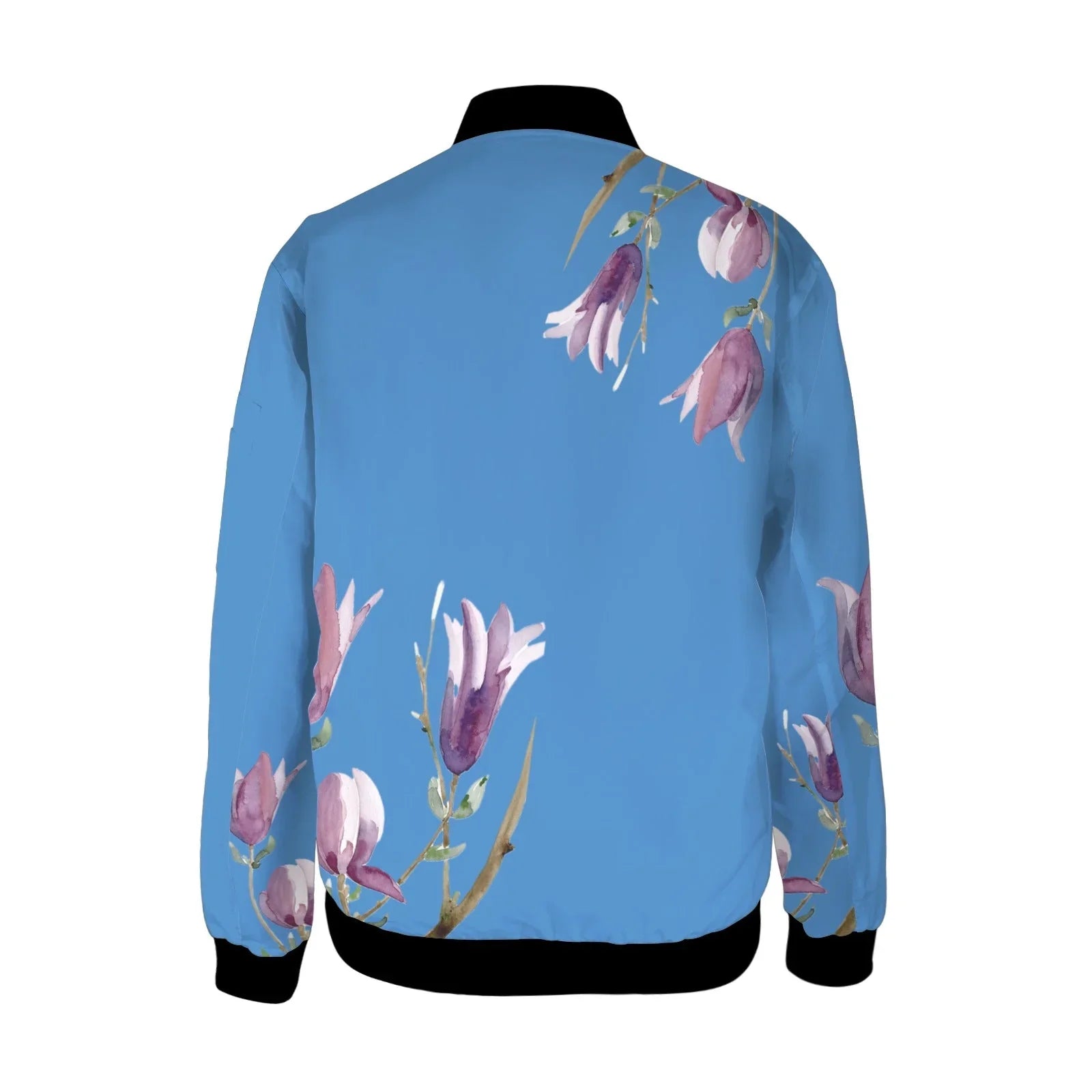 Magnolia Summer Sky Tall Ladies Bomber Jacket - Lana Art Sweden