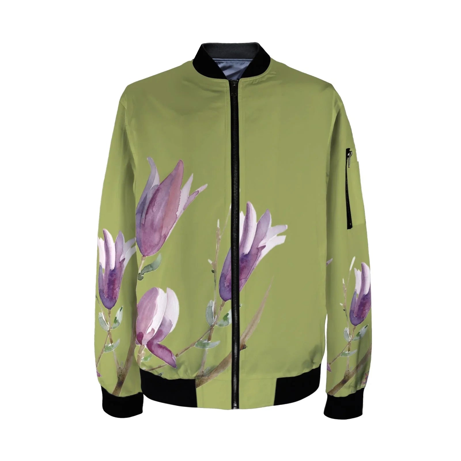 Magnolia Young Grass Tall Ladies Bomber Jacket - Lana Art Sweden