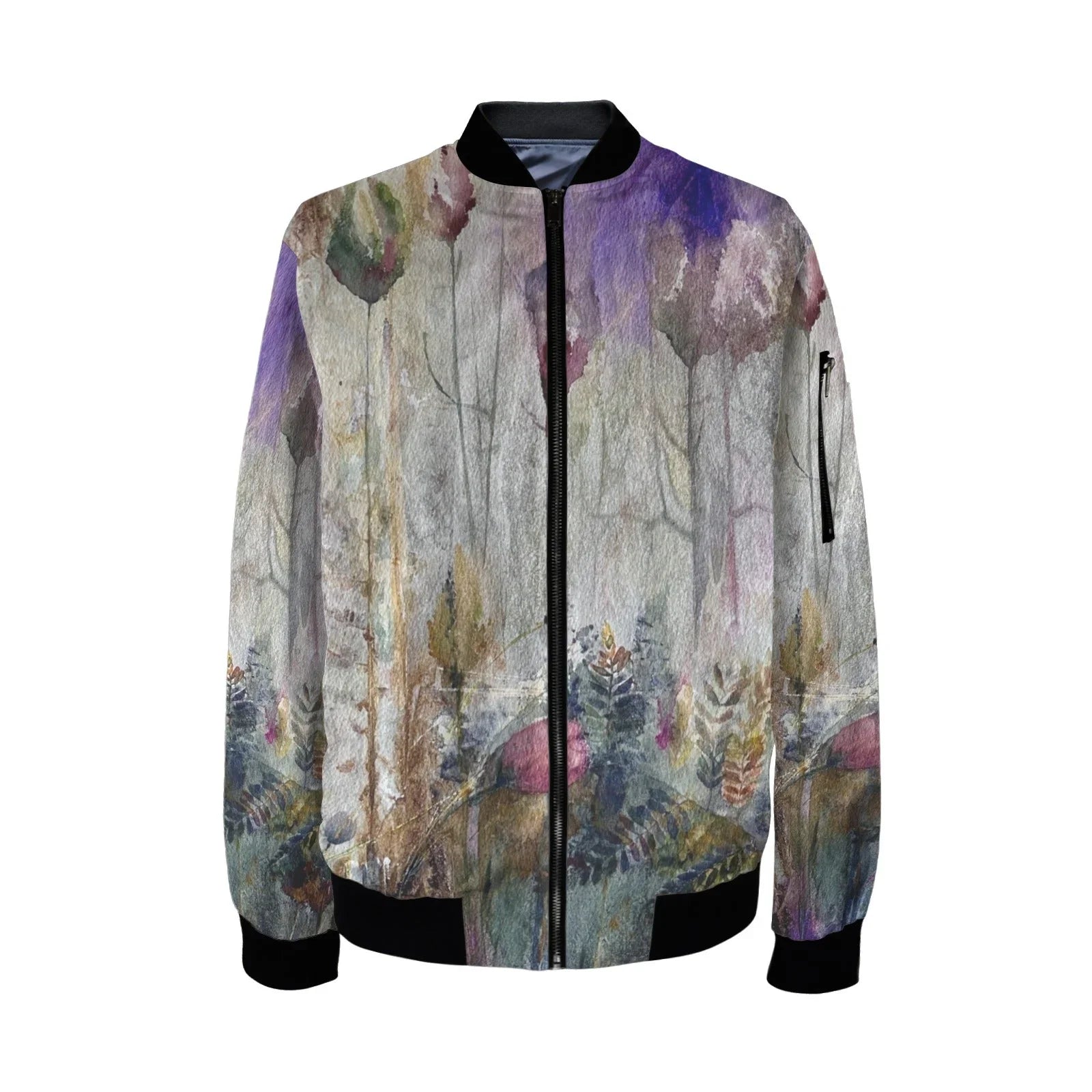 Mystic Tulips Tall Ladies Bomber Jacket - Lana Art Sweden