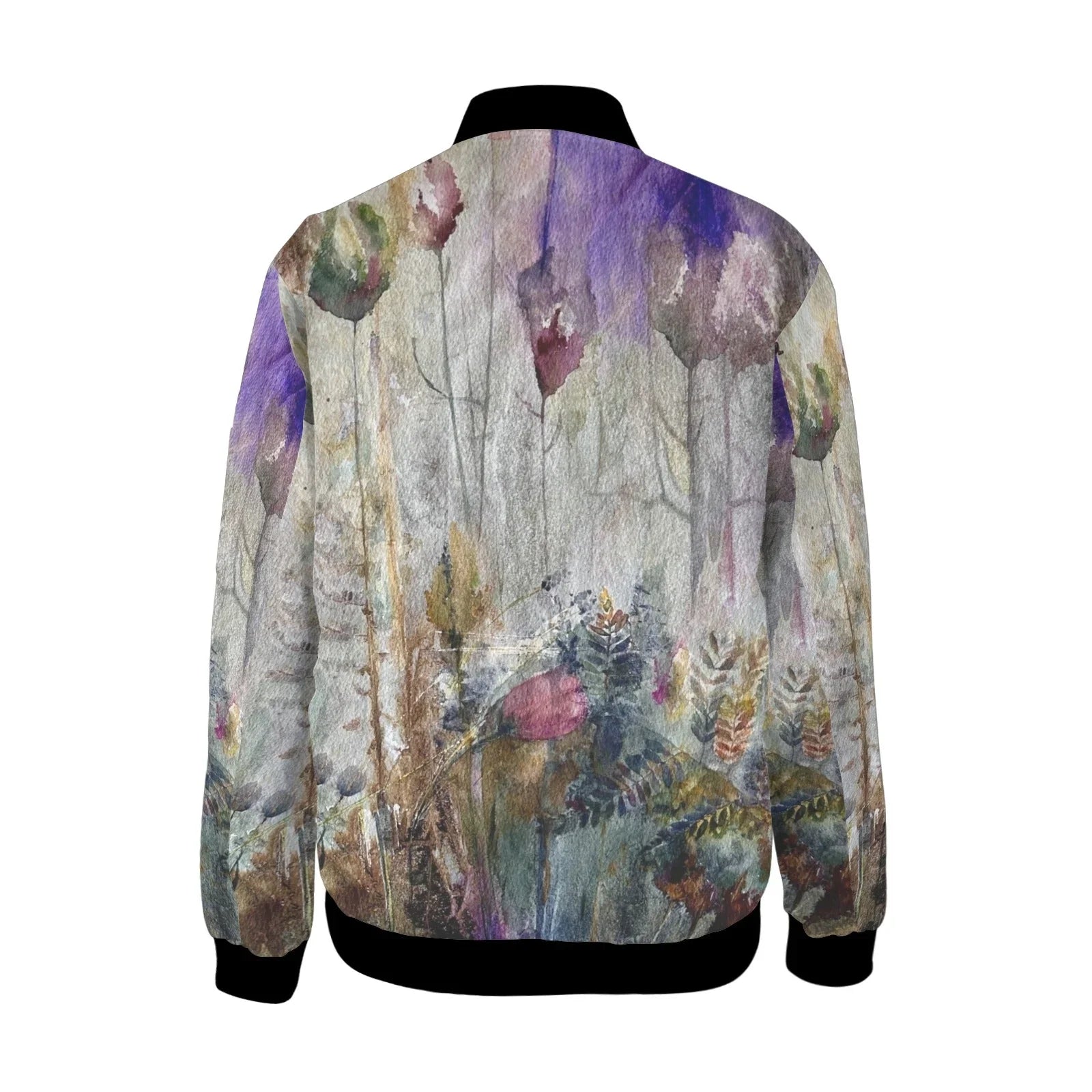 Mystic Tulips Tall Ladies Bomber Jacket - Lana Art Sweden