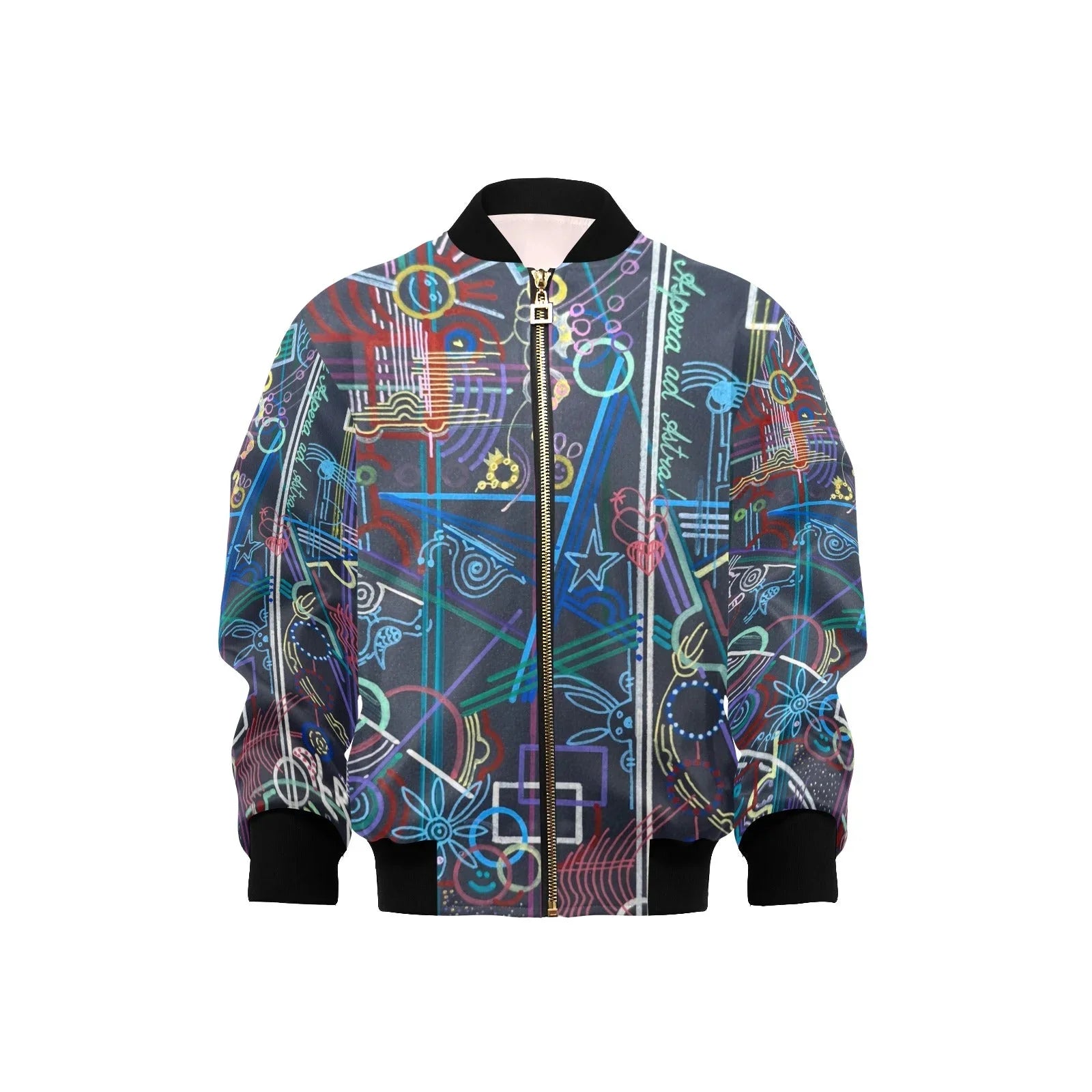 Per Aspera Animals Kids' lined My City Bomber Jacket with Pockets - Lana Art Sweden
