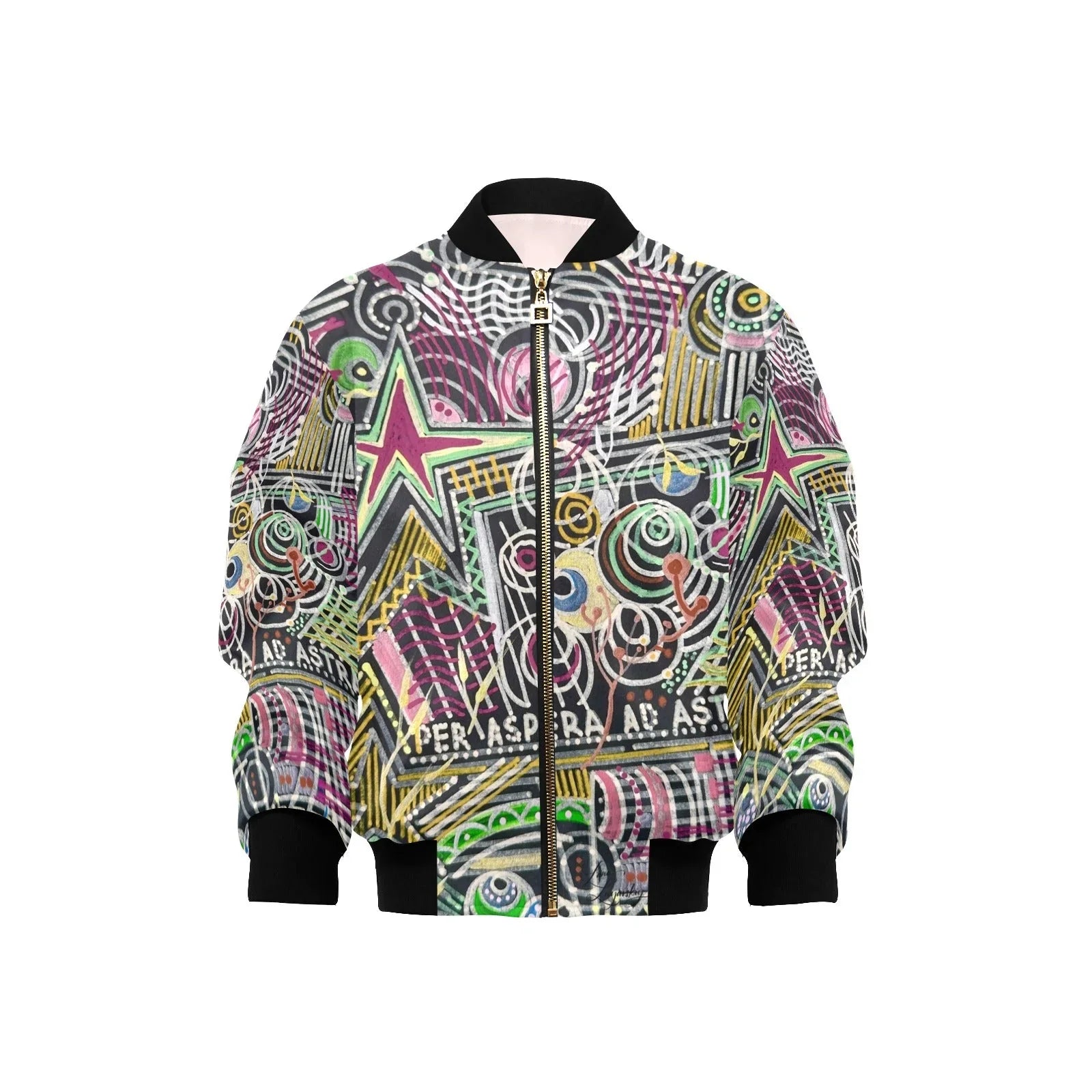 Per Aspera Classic Kids' lined My City Bomber Jacket with Pockets - Lana Art Sweden