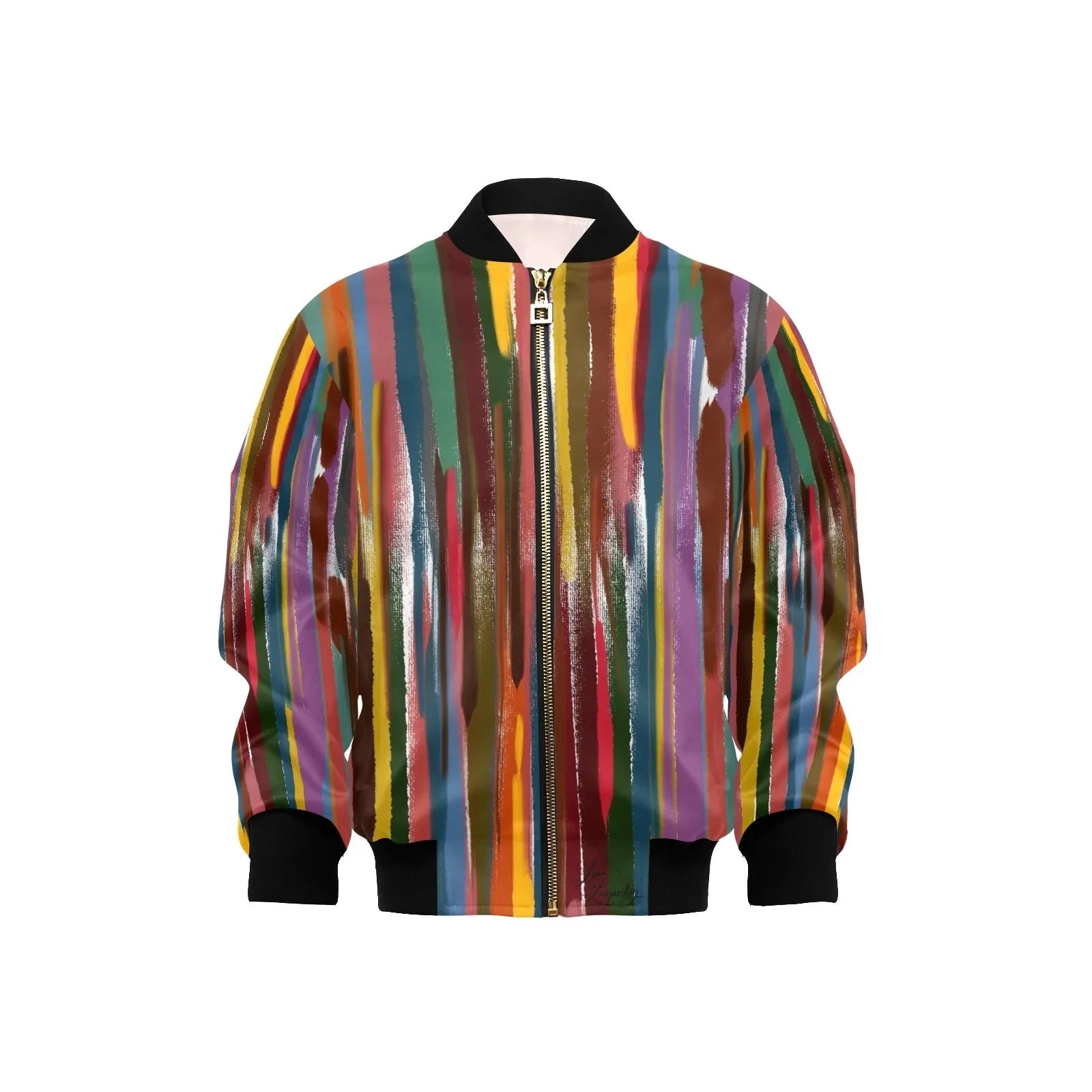 Power Stripes Kids' lined My City Bomber Jacket with Pockets - Lana Art Sweden