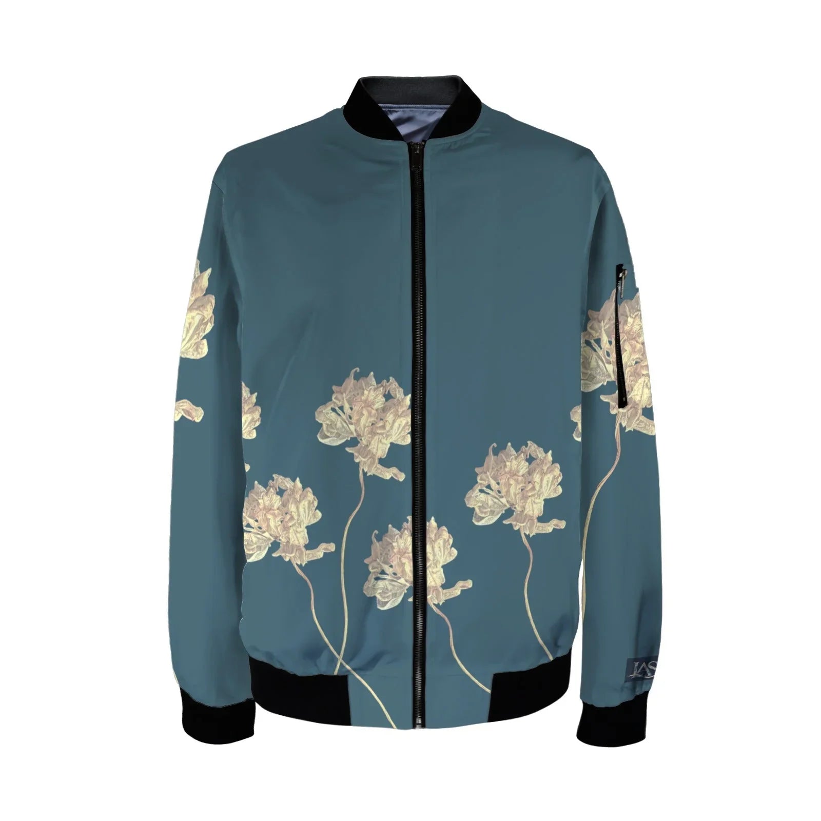 Single Tulip Ocean Tall Ladies Bomber Jacket - Lana Art Sweden