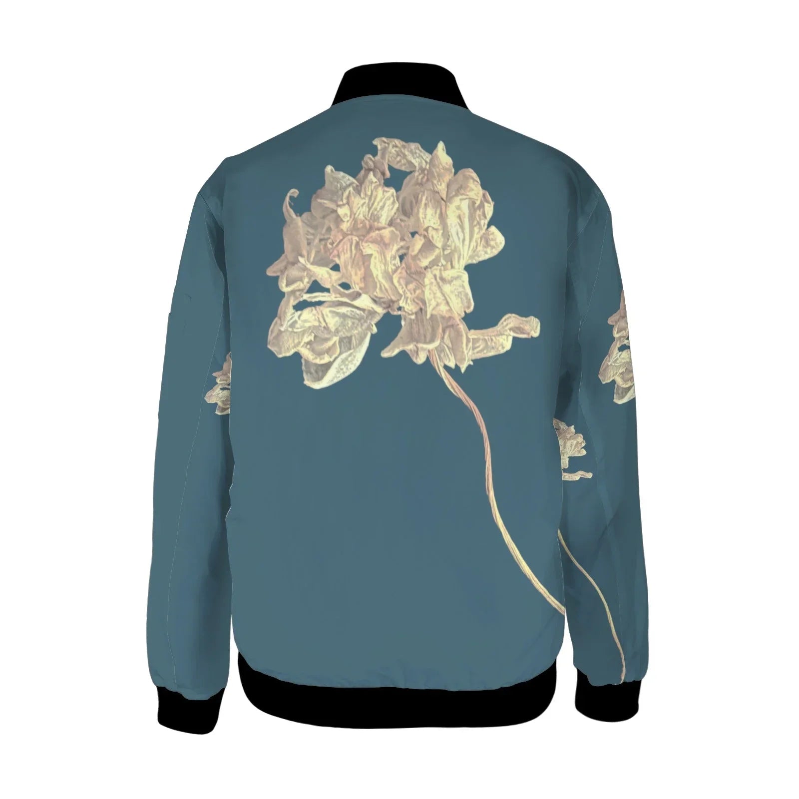 Single Tulip Ocean Tall Ladies Bomber Jacket - Lana Art Sweden