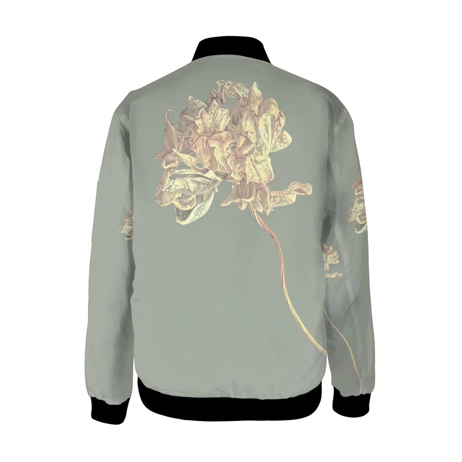 Single Tulip Sage Tall Ladies Bomber Jacket - Lana Art Sweden
