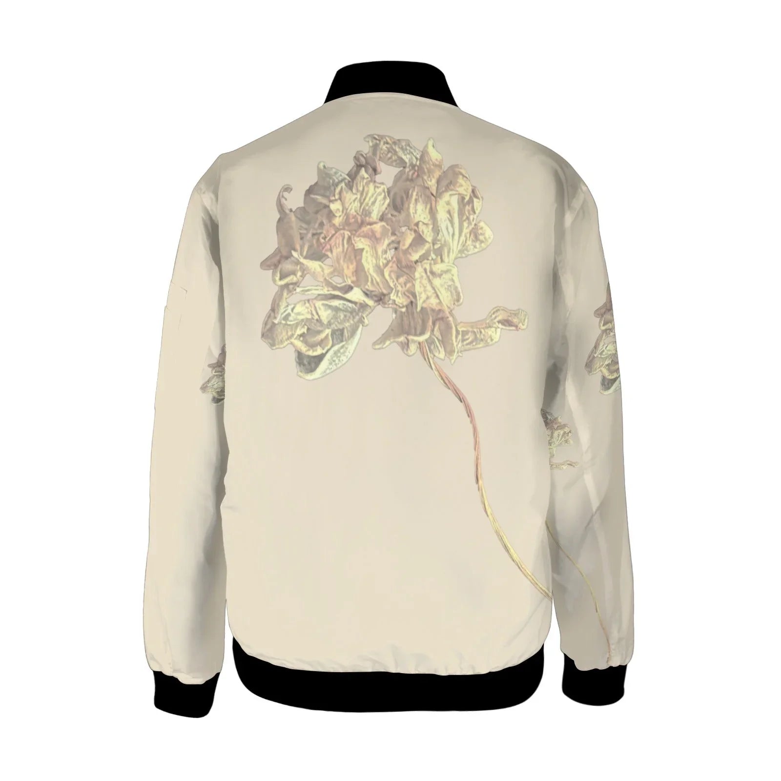 Single Tulip Wheat Tall Ladies Bomber Jacket - Lana Art Sweden