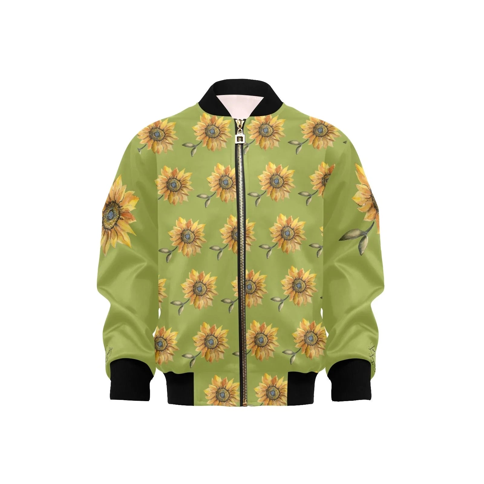 Sun Flower Kids' Bomber Jacket with Pockets (Model H40) - Lana Art Sweden