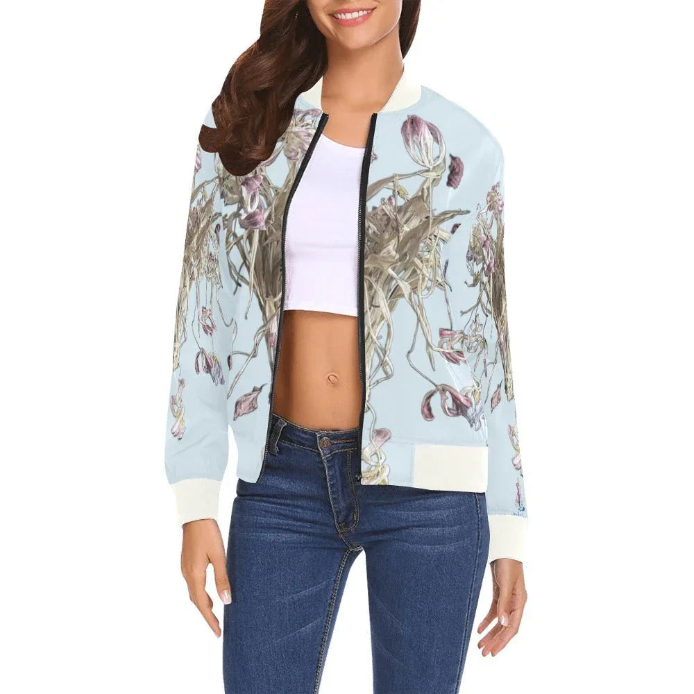 Tulip Drama Celestial Bomber Jacket for Women - Lana Art Sweden