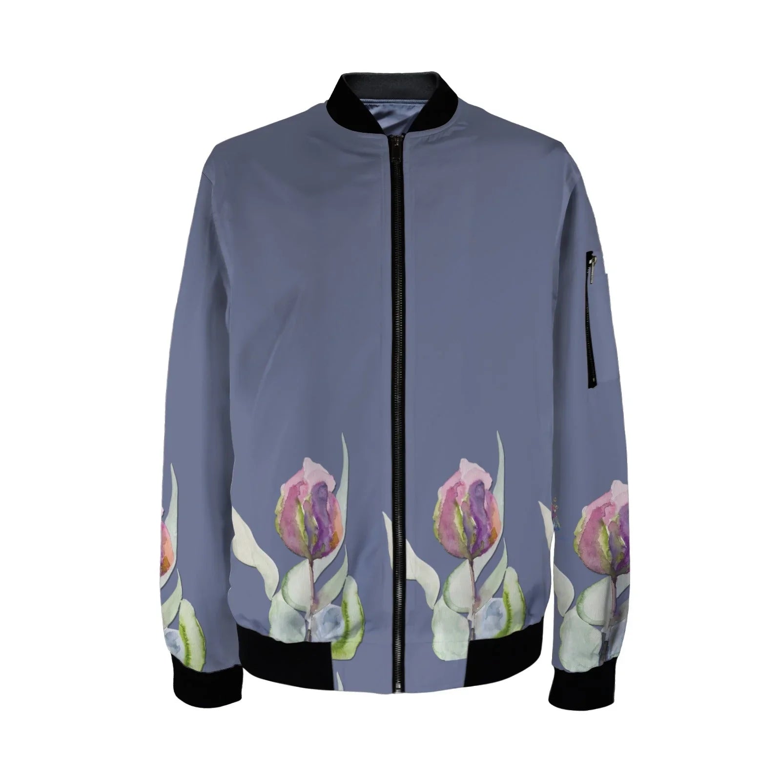 Tulips Future Dusk Tall Ladies Bomber Jacket - Lana Art Sweden