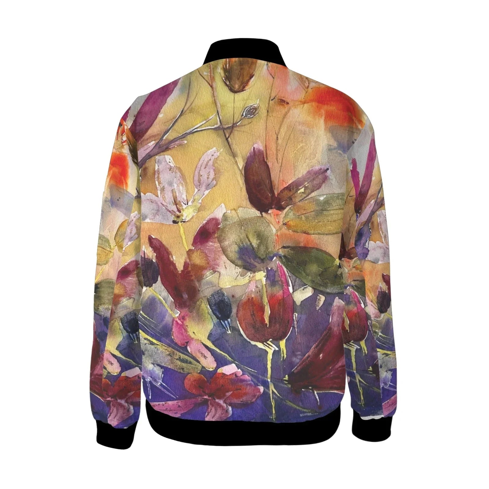 Winter Cyclamen Tall Ladies Bomber Jacket - Lana Art Sweden