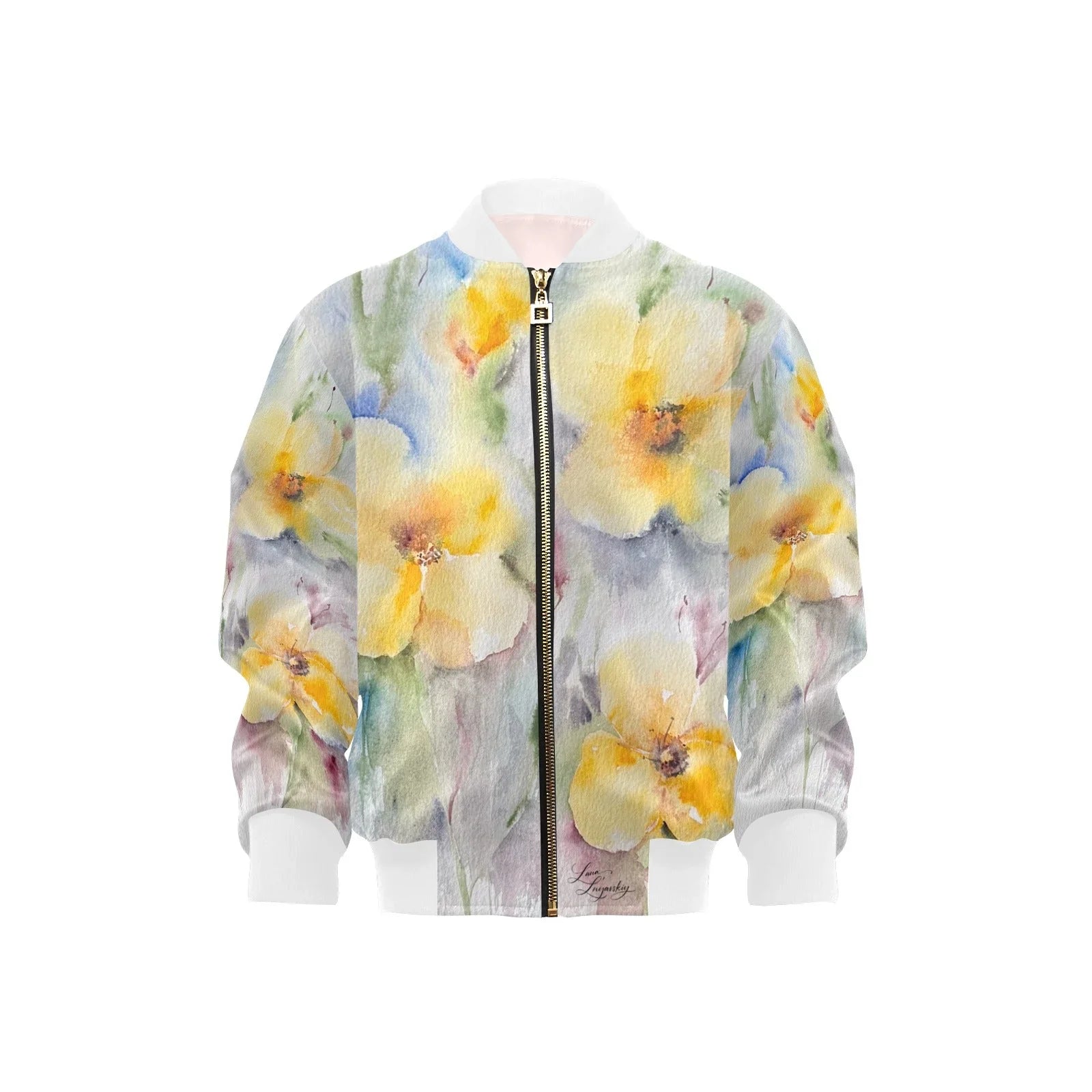 Yellow Tenderness W Kids' Bomber Jacket with Pockets - Lana Art Sweden
